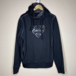 Six Flags Superman Hoodie Sweatshirt Embroidered Puff Print DC Justice League M